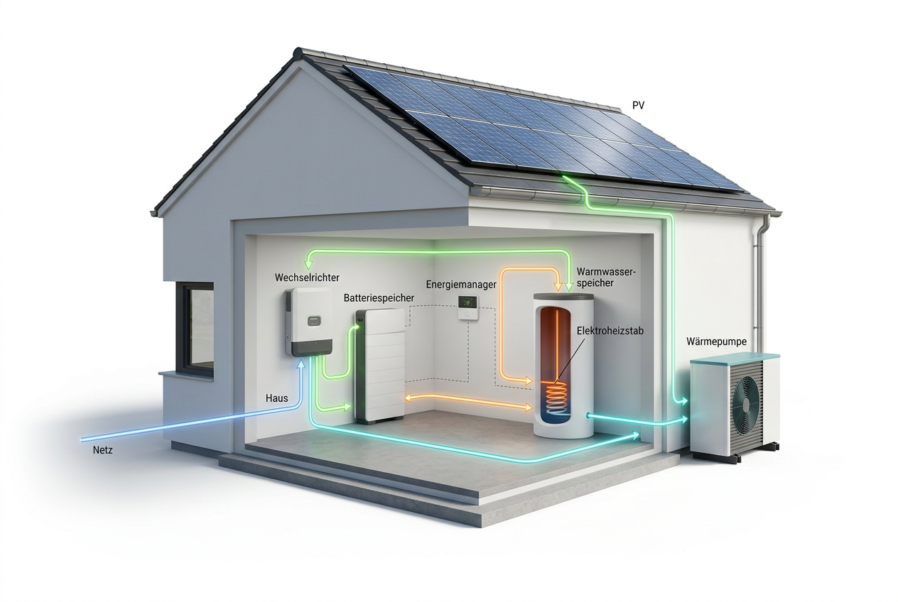Heizungsintegration mit PV-Strom